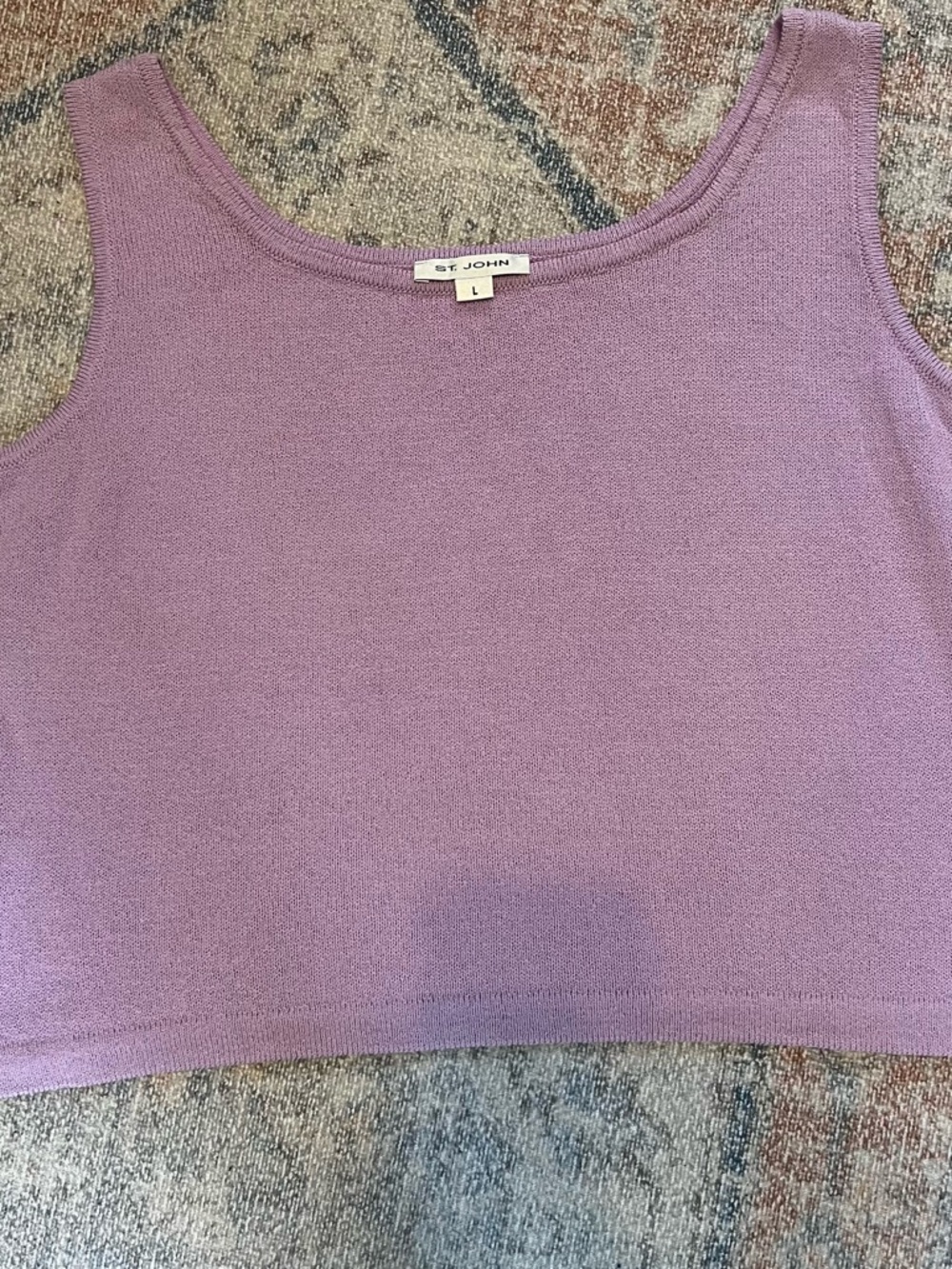 St. John Lavender Knit Tank Top Size Large